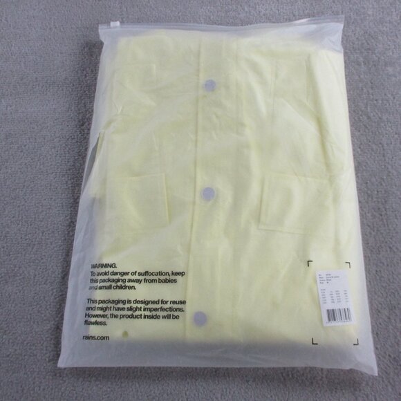 Rains Curve W Jacket Straw Yellow Womens Medium Trench Coat Long Rain Waterproof - Picture 3 of 4
